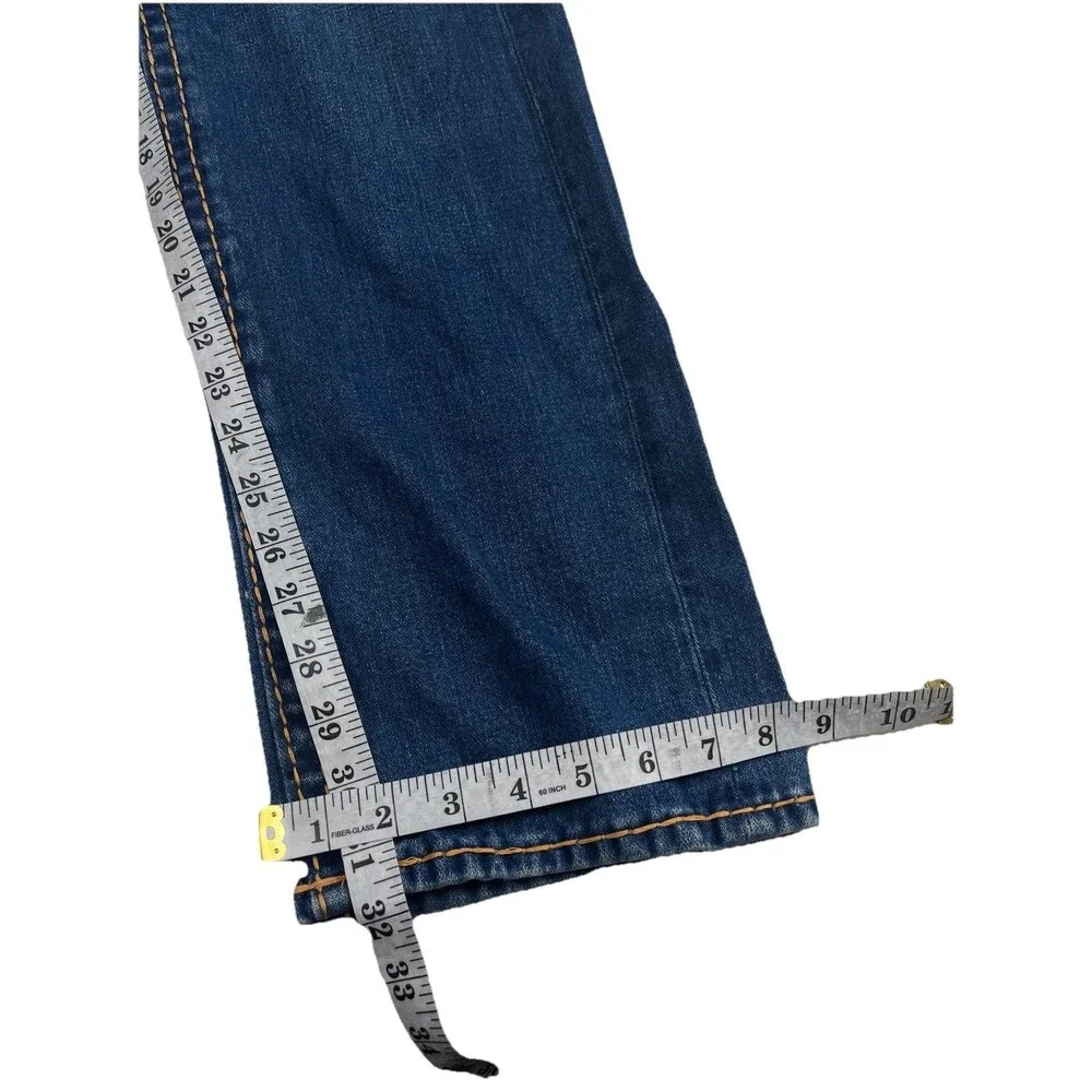 True Religion Joey Super T Mens 32x32 Made in USA Blue Straight Slim-Flare Y2K